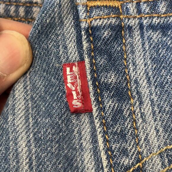 Levis 501 BIG E Conductor Pinstripe Jeans Womens 26x26 Straight Leg Button Fly - Picture 7 of 16